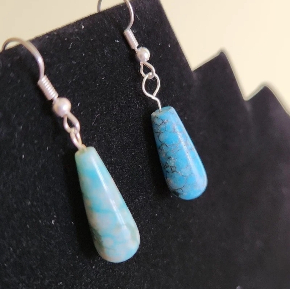 Blue jasper teardrop earrings